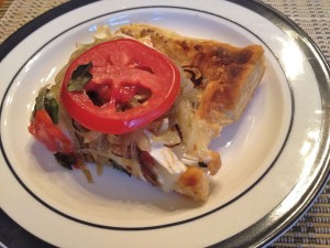 Caramelized Onion, Brie, Chicken and Basil Tart 3