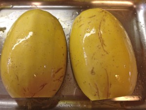 spaghetti squash ready to cook