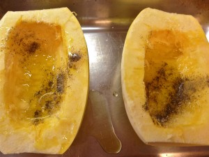 spaghetti squash with olive oil