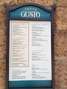 Tutto Gusto Menu