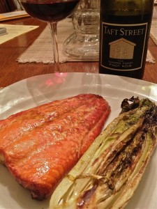 Grilled Salmon, Grilled Lettuce and Taft Street Wine via zagleft
