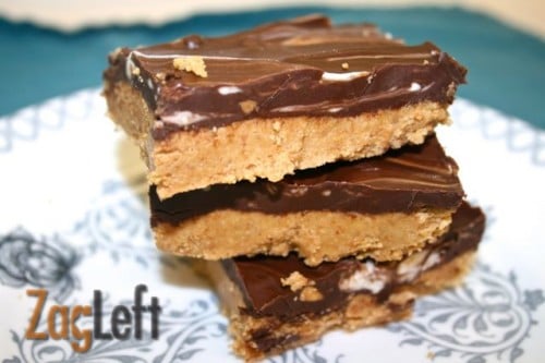 No Bake Chocolate Peanut Butter Cookie Bars from Zagleft - 4