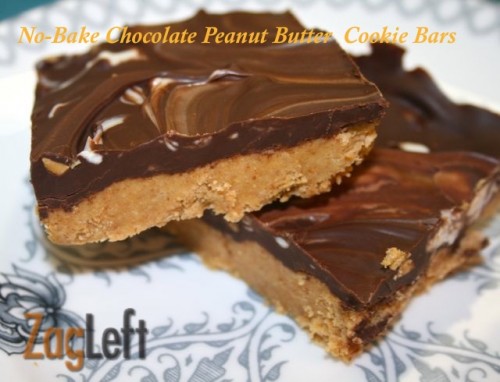 (a) No-Bake Chocolate Peanut Butter Cookie Bars from Zagleft